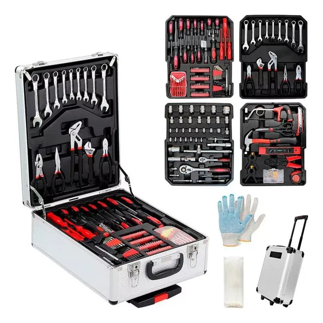 Kit De Herramientas 499 Piezas + Valija Metálica Color Gris