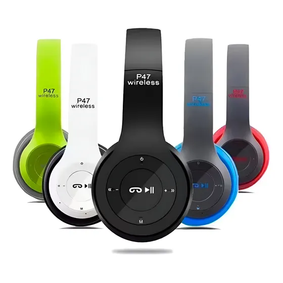 Auriculares Inalámbricos Bluetooth Micrófono Plegables P47 Celeste