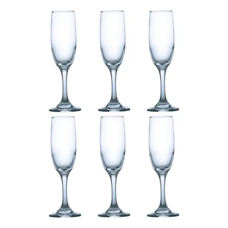 Jogo De Taças Rioja Champagne 177ml De Vidro Luxo - 6un Transparente