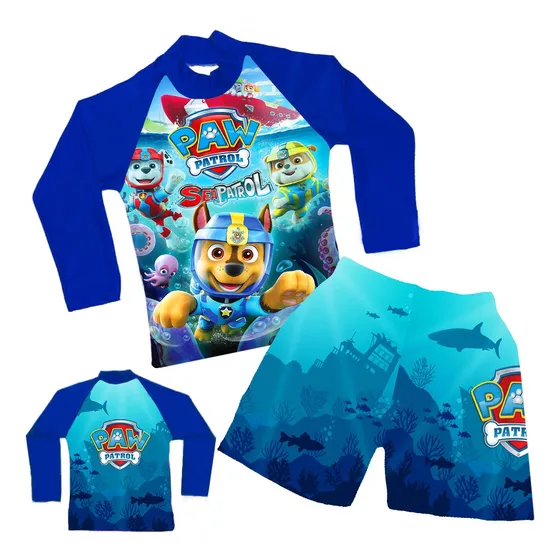 Conjunto Playero Traje De Baño Playera Paw Patrol
