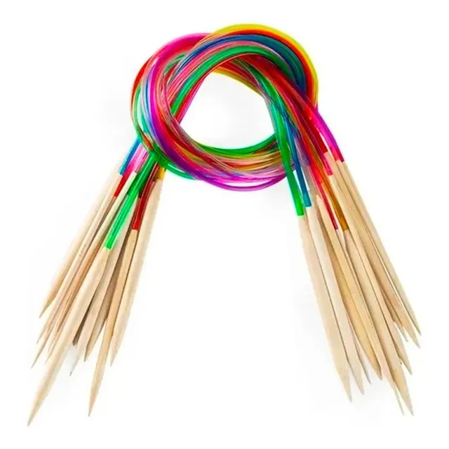 Set 18 Agujas De Bambu 80cm - Tejido Circular
