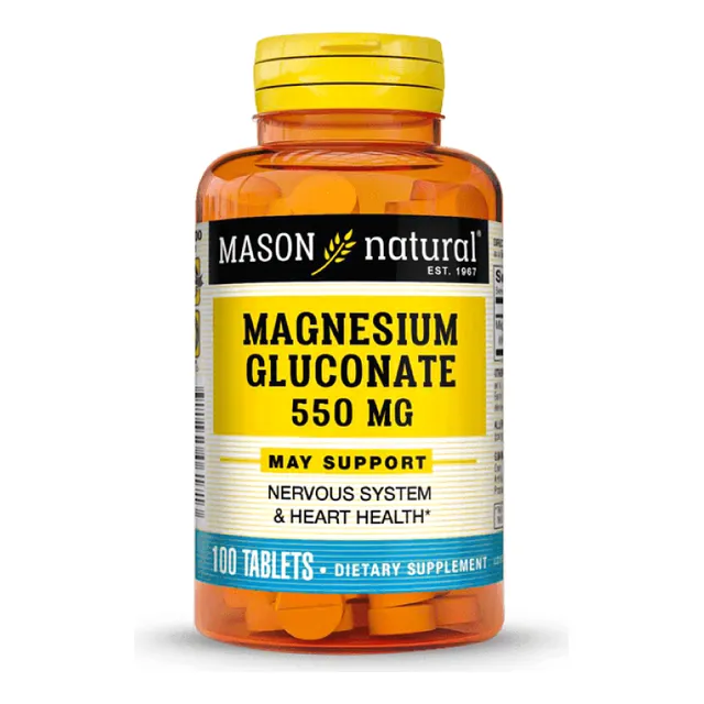Gluconato De Magnesio 550mg Mason Natural 100 Tabletas