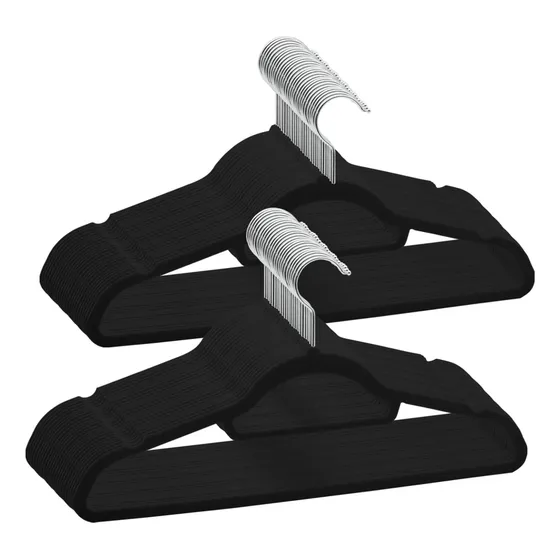 Set 50 Ganchos Colgadores De Ropa Terciopelo Antideslizantes