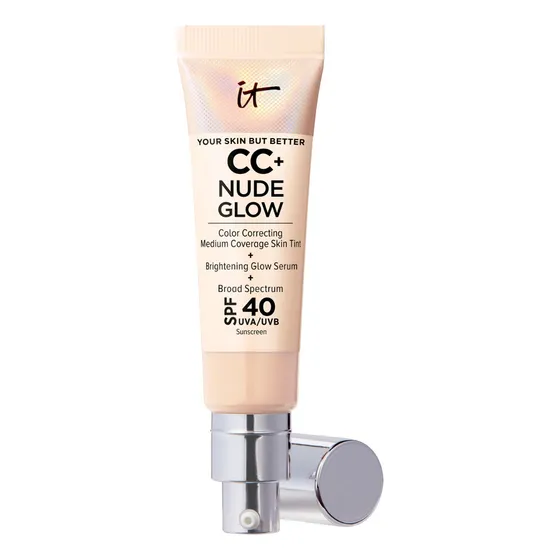 Serum Nude Glow Spf 40 + Niacinamida Tom Fair de It Cosmetics, piel muy clara con subtono melocotón neutro