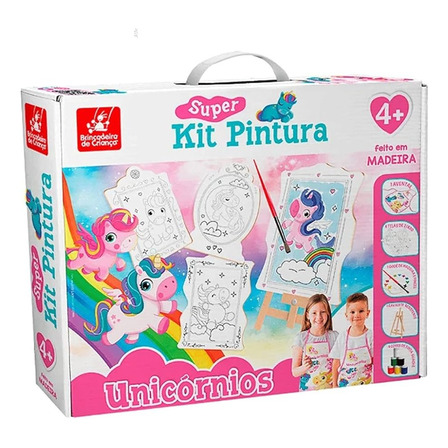 Super Kit Pintura Infantil Brincadeira De Criança Cor Unicornio Super Kit Pintura Infantil Brincadeira De Criança Cor Unicornio