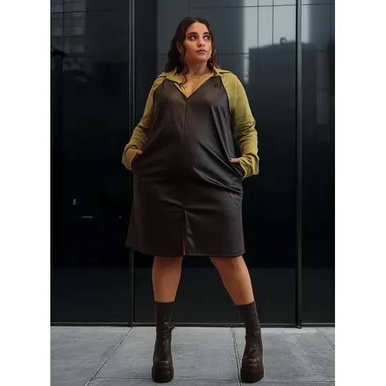 Vestido Cuerina Mujer Ananá Plus Size Jumper Talle Grande