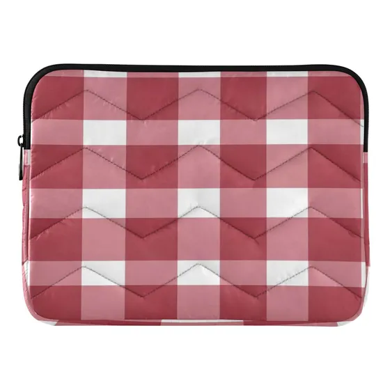 Funda Para Portatil Cuadro Escoces Rojo Blanco Protectora 13