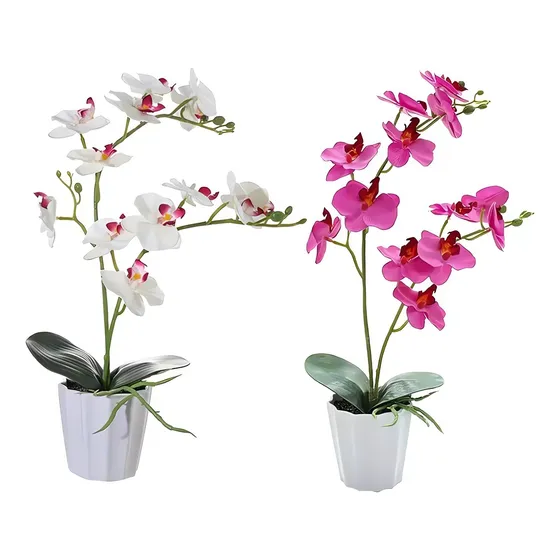 Dos Arreglo Orquideas Artificiales Decoracion 43 Cm