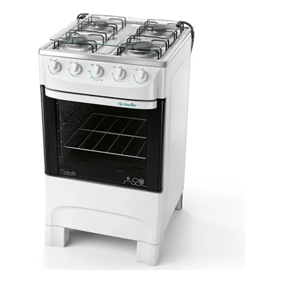 Cocina A Gas Mueller Supergas De 4 Hornallas Con Visor Blanco