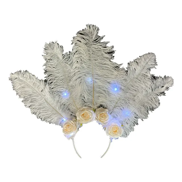 Cintillo De Plumas Led Especial Cotillón Hora Loca