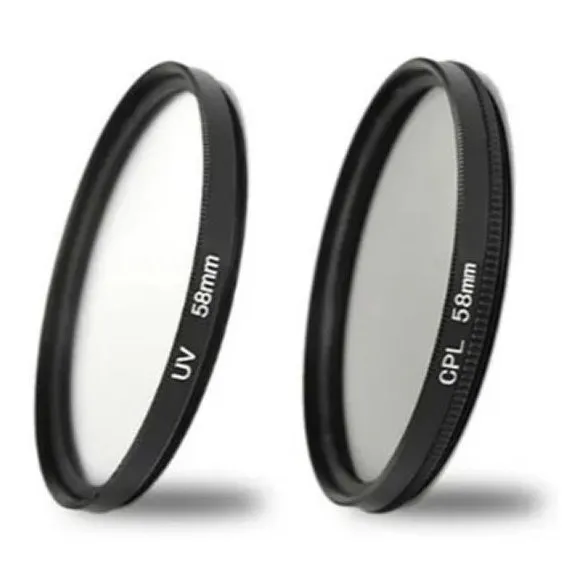 Kit Filtro Cpl + Filtro Uv Lente 52 55 58 62 Mm Cámara
