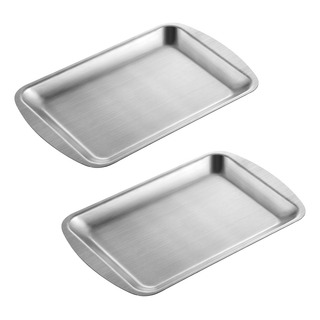 2pcs Bandeja De Acero Inoxidable Para Decorativa Parrilla 2pcs Bandeja De Acero Inoxidable Para Decorativa Parrilla