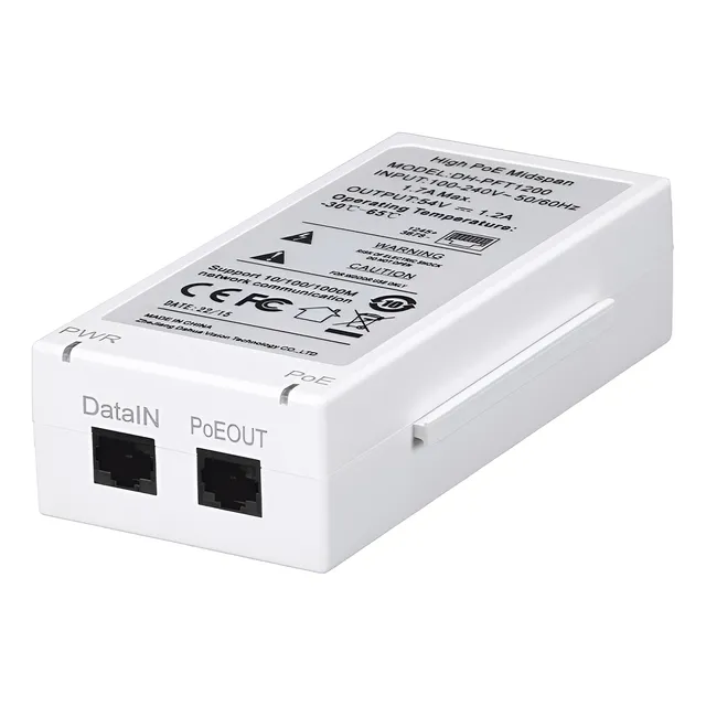 Inyector Poe Gigabit Dahua 802.3af At Hi Poe, 60w, Poe/poe+