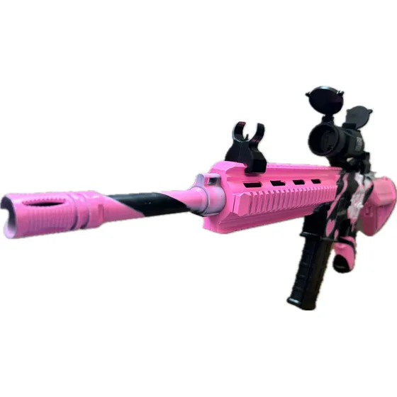 Lanzadora Hidrogel M416 Rosa Coneja Rifle Potente Trazadora