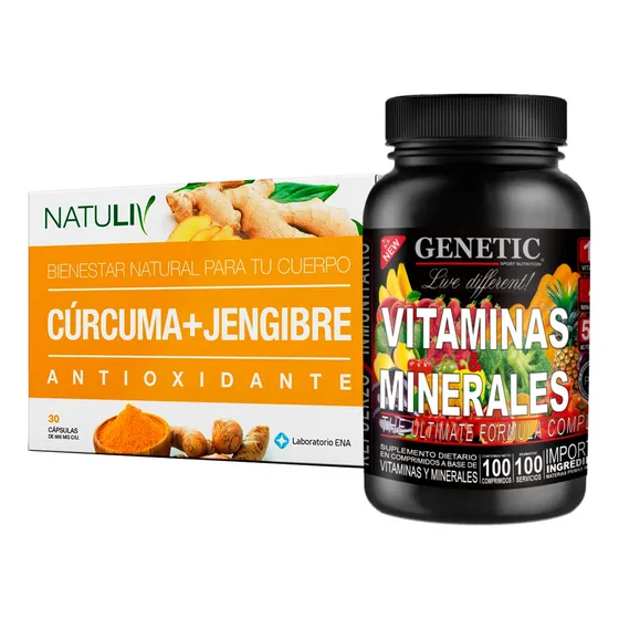 Salud Vitalidad Vitaminas Minerales Curcuma Jengibre Genetic