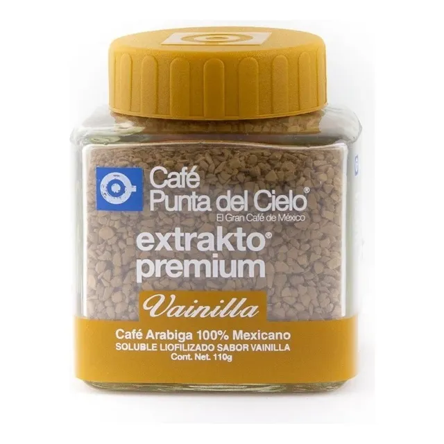 Cafe soluble Punta Del Cielo sabor Vainilla 100% Extrakto Premium Liofilizado de 110g