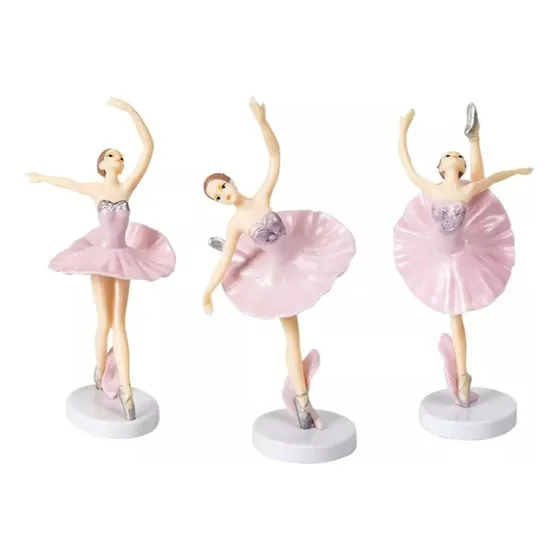 Decoraciones Para Tartas Con Diseño De Bailarina, 3 Unidades