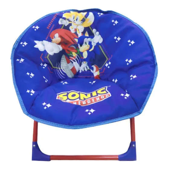 Silla Honguito Plegable Infantil Con Diseño De Sonic Color Azul