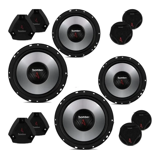 Par Kit Two Way 2 Vias 6 Pol + Tweeters Bomber Upgrade 400w