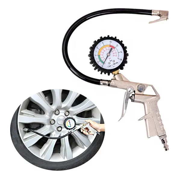 Pistola Inflador De Neumáticos Medidor De Presión 220psi