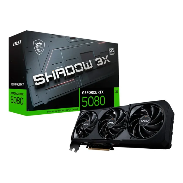PLACA DE VIDEO MSI GEFORCE RTX 5080 SHADOW 3X OC 16GB GDDR7
