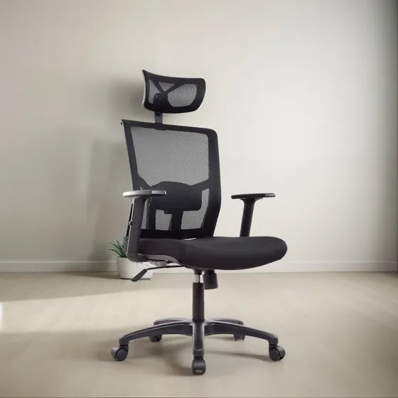 Silla De Oficina Pste Bonno Delphi Nylon Negra Color Negro Material Del Tapizado Tela/malla