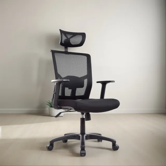 Silla De Oficina Pste Bonno Delphi Nylon Negra Color Negro Material Del Tapizado Tela/malla