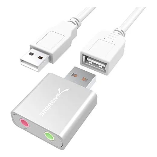 Adaptador De Sonido Estéreo Externo Usb Sabrent De Aluminio 