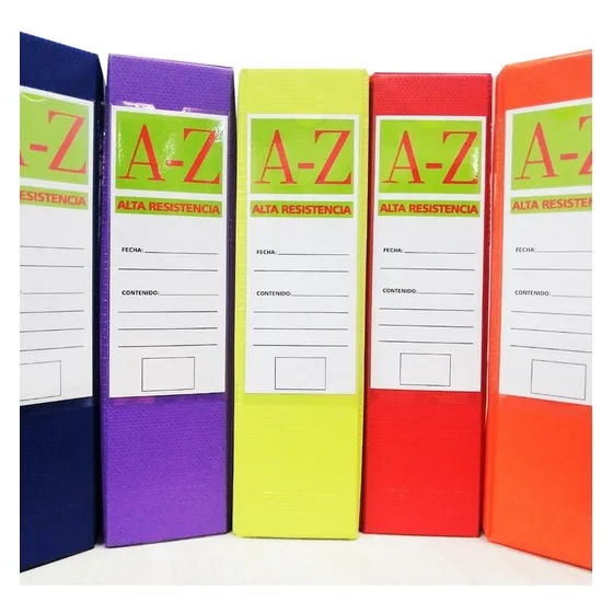 Carpeta, Folder A-z Plastificado En Colores Tamaño Carta.