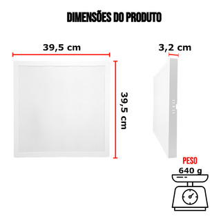 Plafon Led Quadrado Sobrepor 30w 2400lm 40x40 Avant Cor 6500k - Branco Frio Plafon Led Quadrado Sobrepor 30w 2400lm 40x40 Avant Cor 6500k - Branco Frio