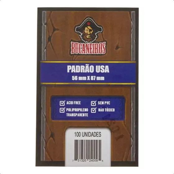 Sleeves / Shields Padrão Usa Bucaneiros 56 X 87mm