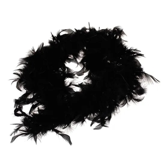 Boa De Plumas Decoración Artesanal Negra 6.6 Pies De Largo