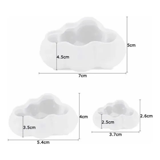 Molde Silicon Nubes Resina Fondant Chocolate Jabón Velas 