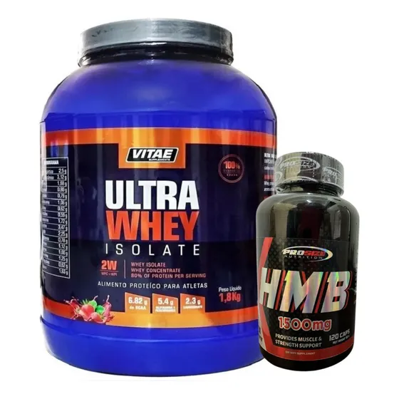 Whey Protein Isolate 1,8kg + Hmb 1500mg Pro Size 90 Cps