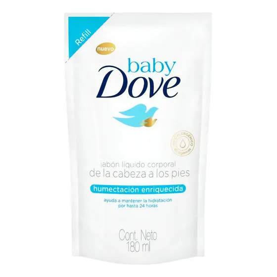  Baby Dove Jabón Líquido Humectación Enriquecida Fragancia Neutra Repuesto 180ml