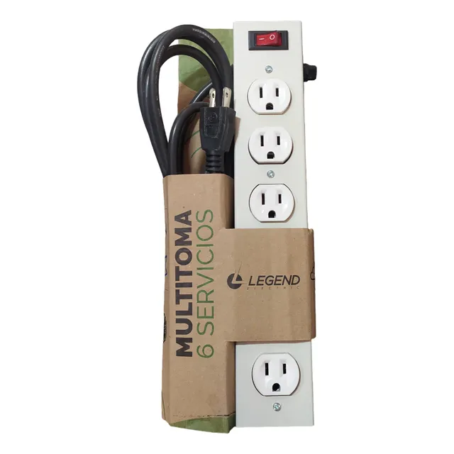 Regleta Multitoma Metal 15amp 3mt Cable Protección Fusible