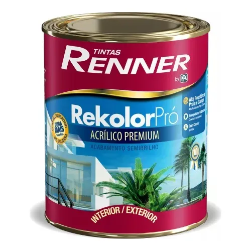 Pintura Interior Exterior Rekolor Pro Semibrillo Renner 0,9l