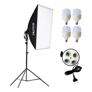 Kit Softbox Quadruplo 50 X 70 + Tripé 2m + 4 Lampadas Led Kit Softbox Quadruplo 50 X 70 + Tripé 2m + 4 Lampadas Led