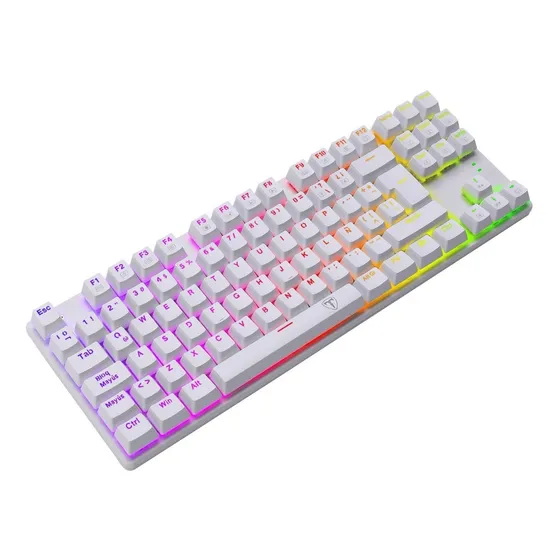 Teclado Mecánico Gamer T-dagger Bora White T-tgk315 Rgb, Red