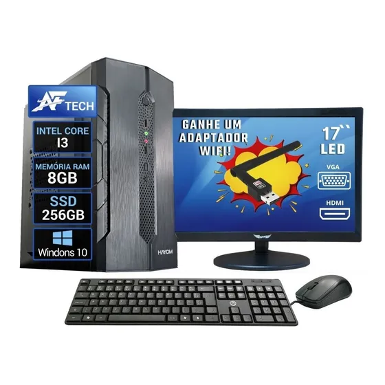 Computador Completo Intel I3 | 8gb | Ssd 256gb Nf + Wireless