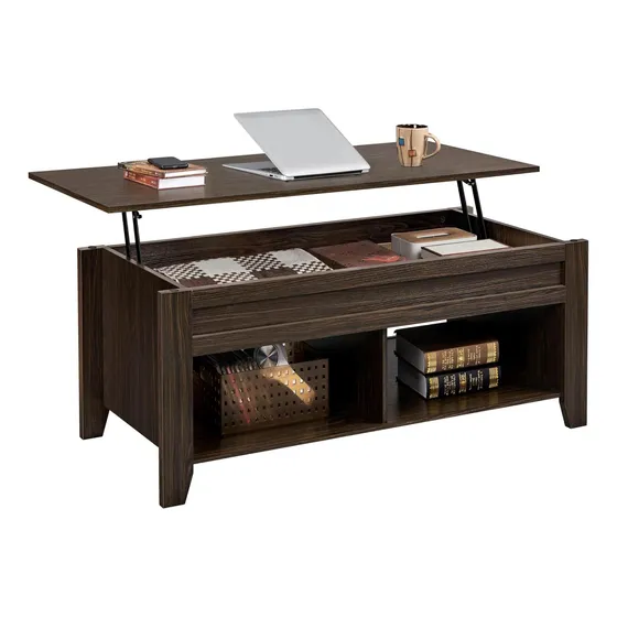 Yaheetech Lift Top Table De Café Con Compartimento De Oculto