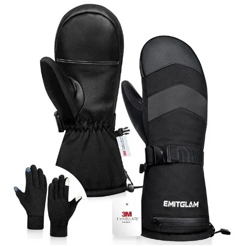 2 En 1 Manoplas O Guantes De Esquí De Invierno 