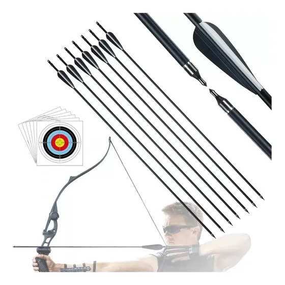 6 Unidades Flecha Carbono Punta Removible