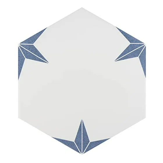 Porcelanato Stella Hex Azul 8-5/8  X 9-7/8  Para Piso Y Pare
