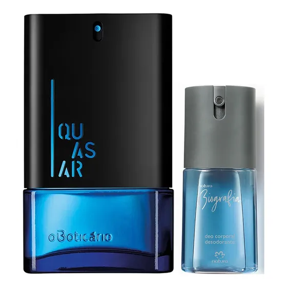 Perfume Colônia Quasar Classic Clássico Tradicional 100ml O Boticário + Deo Corporal Biografia 100ml Natura Volume Da Unidade 100 Ml