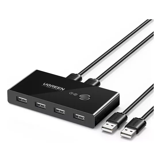 Ugreen Switch Box Compartilhamento Usb 2.0 4 Em 1 Preto