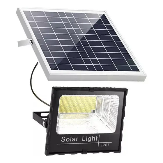 Kit Lampara Exterior Reflector 500w  Panel Solar Y Control