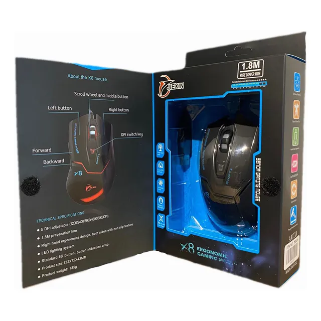 Mouse Gamer De Alta Precision Ergonomico Retroiluminado