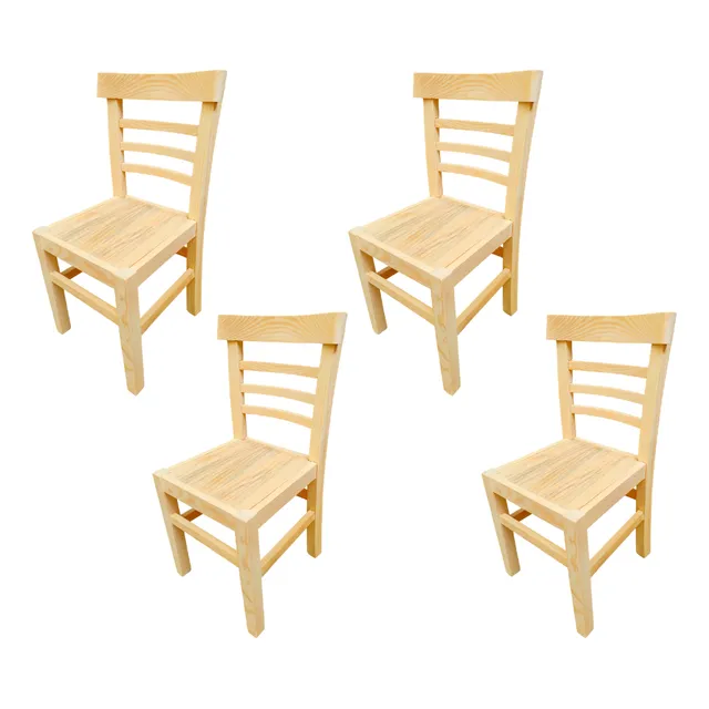 Set 4pz Silla De Comedor Comodas 100% Madera Uso Rudo G I Y