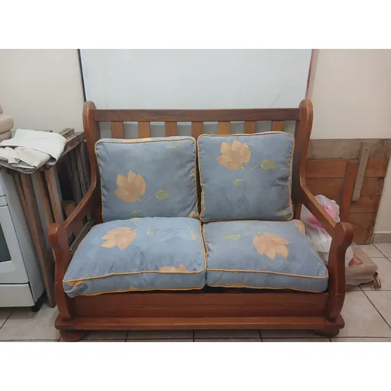 Sillon Doble Camastro Maderera Con Almuadon
